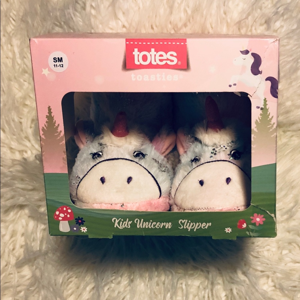 Totes Toasties Pink & Purple Unicorn Boot Slippers